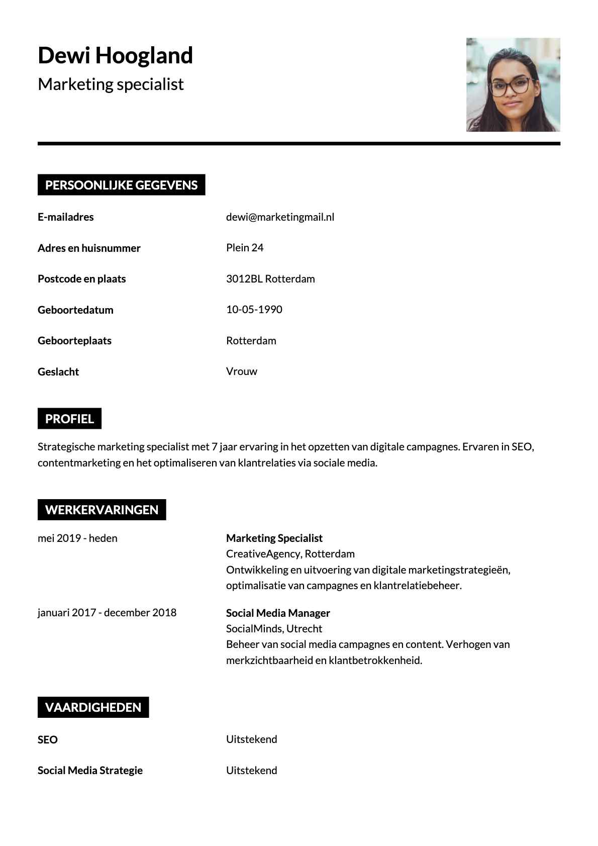 CV Template Modern Basis